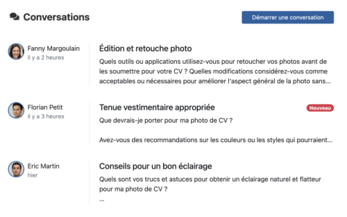 Vue de Soba LMS : Les discussions entre apprenants, base de la collaboration