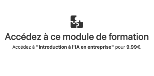 Vue de Soba LMS : Page de payement pour les apprenants